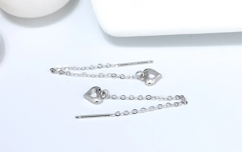 ORSA JEWELS 925 Висячие серьги из серебра 925 пробы для женщин романтические серьги в форме сердца модные оптовые ювелирные изделия для женщин SE77