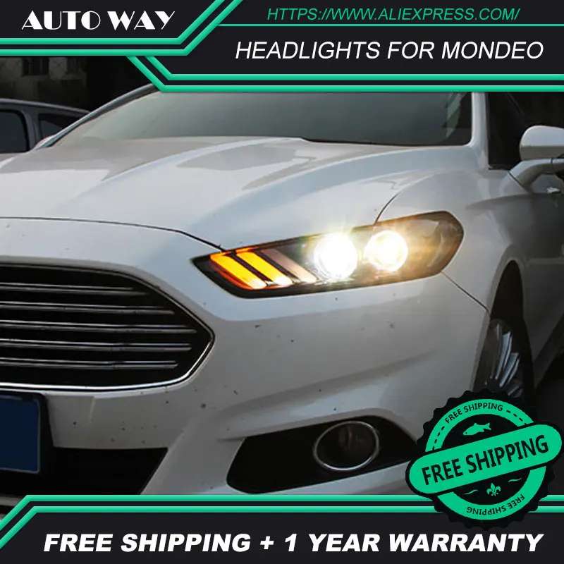 Автомобильный Стайлинг чехол для передней фары Ford mondeo 2013 2014 2015 светодиодный ная