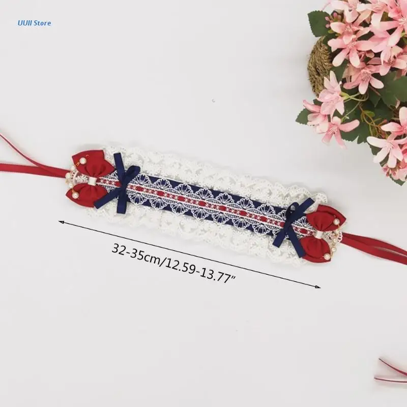 

Lolita Girls Sweet Hair Accessories Kawaii Cosplay Lace Bow Hairpins Wrist Cuffs