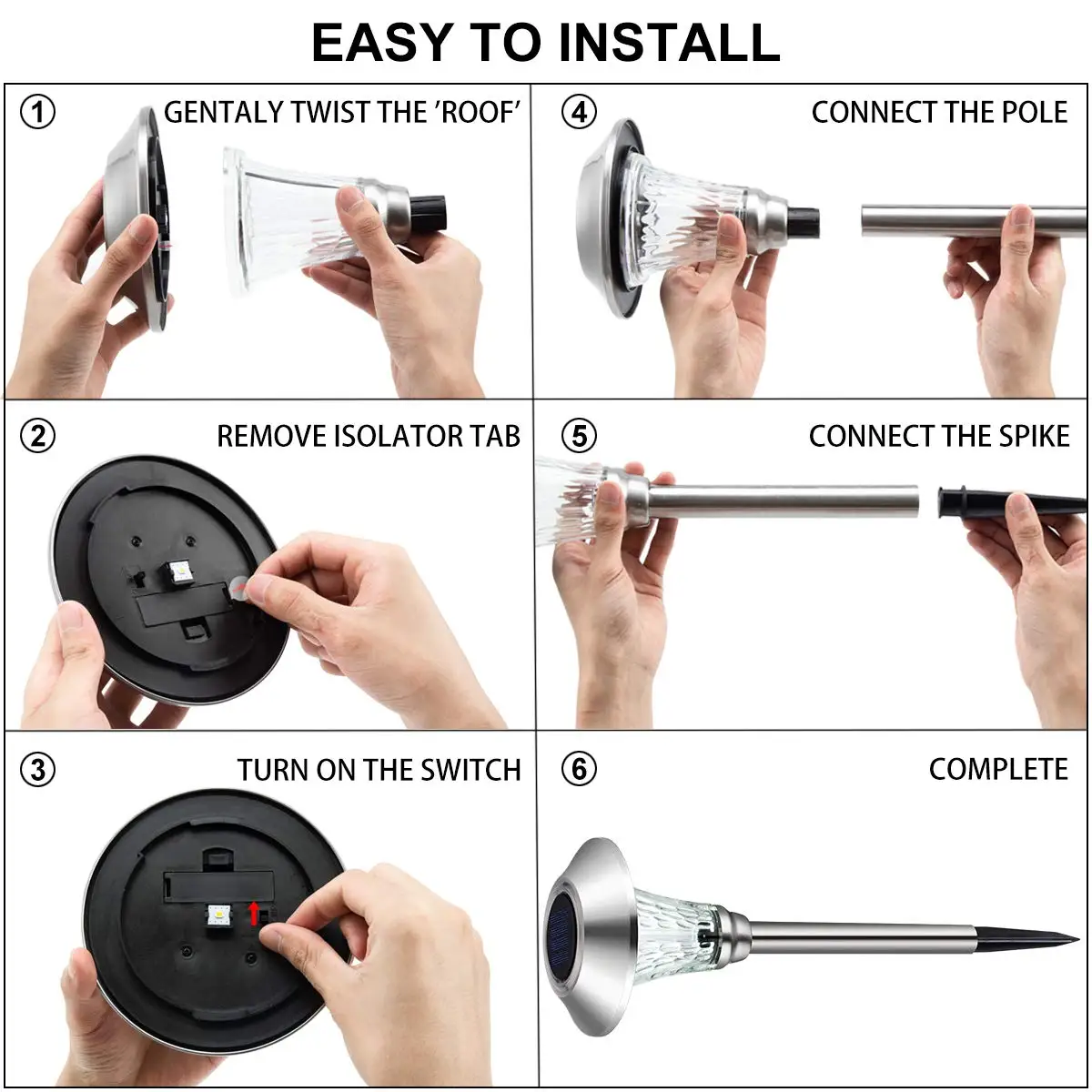 Алмазная лампа с солнечной энергией открытый водонепроницаемый светодиодный