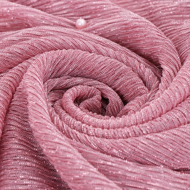 Женский Блестящий хиджаб из искусственного жемчуга шаль бисера мусульманский