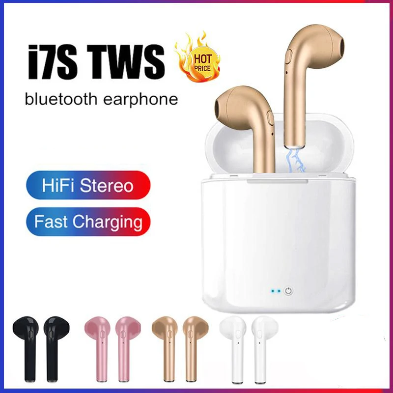 Высокое качество звука i7s TWS беспроводные наушники Bluetooth гарнитура с зарядным устройством микрофон все