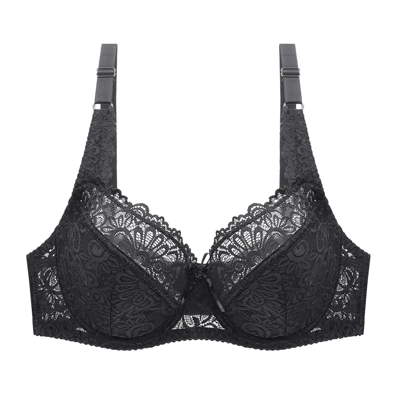 Женский кружевной бюстгальтер на косточках Plusgalpret однотонный большого размера