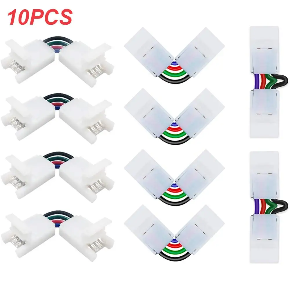 LISM 10 мм 4 контактный L образный светодиодный RGB Регулируемый разъем для