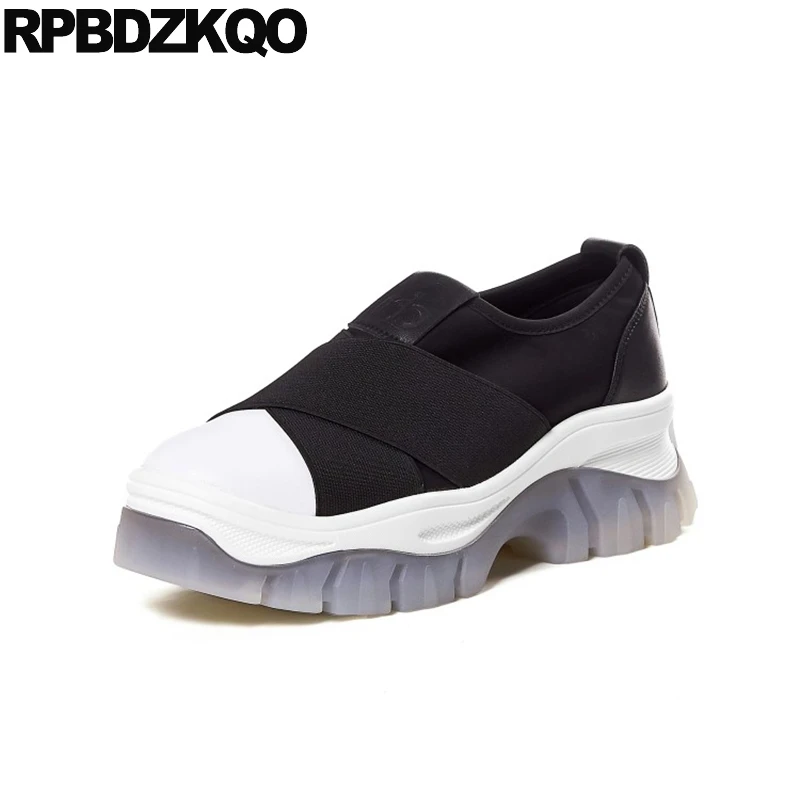 

Slip On Black Flats Leisure 2021 Elevator Women Fashion Creepers Platform Shoes Genuine Leather Designer China Thick Sole Muffin