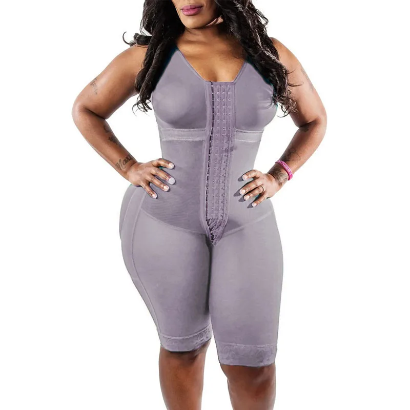 Thigh Trimmer Tummy Control Fajas Adjustable Hook And Eye Front Closure Shapewear Post Liposuction Women'S Corset