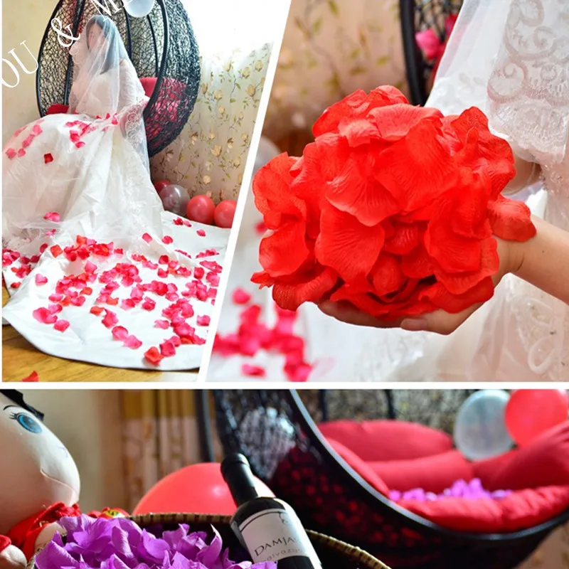 1000 шт. цветочные лепестки для свадьбы искусственный цветок шелковые роз