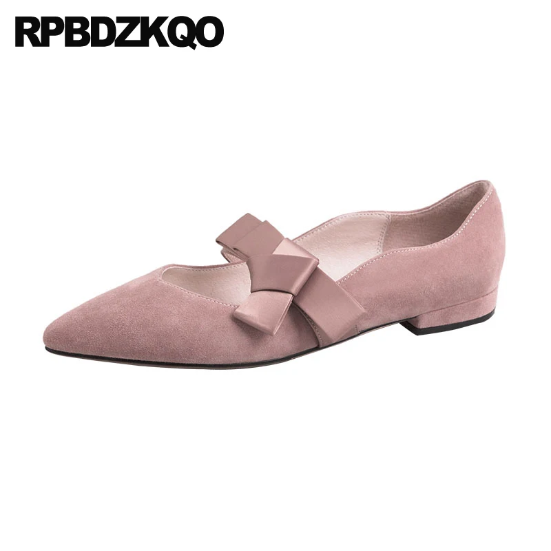 Серые женские Туфли Мэри Джейн с бантом для вечерние замша натуральная кожа