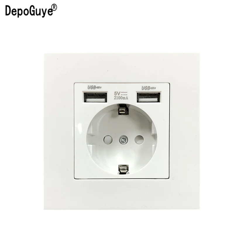 DepoGuye настенного типа Дополнительный внешний аккумулятор с двумя enchufe USB розетка