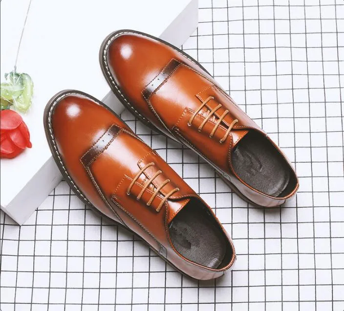 Туфли-оксфорды из натуральной кожи деловая обувь с перфорацией типа броги