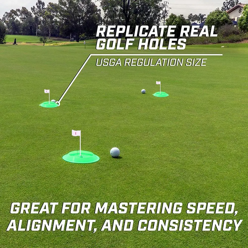 

Green All-Direction Golf Putting Cup Soft rubber Practice Putter Hole green flag Training Tool Indoor Outdoor