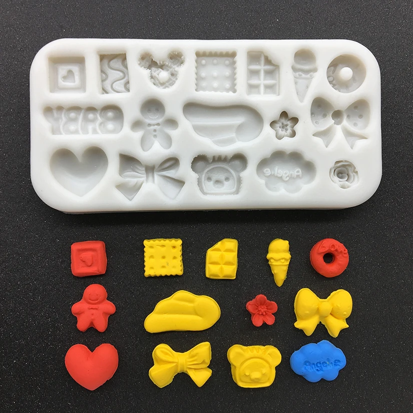 

Wholesale 10 pcs Baby Bowknot Angel Silicone Sugarcraft Cupcake Baking Mold Fondant Cake Decorating Tools