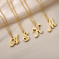 capital a z initial necklace for women stainless steel charms letter pendant necklaces vintage aesthetic jewerly christmas gift