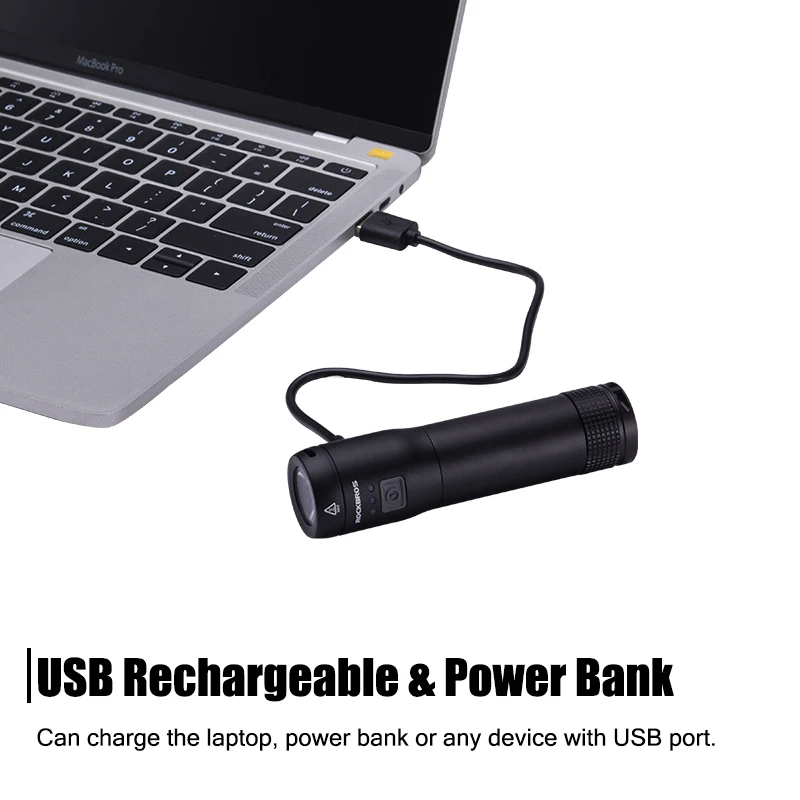 

ROCKBROS 700 Lumens Bicycle Light Led IPX6 Waterproof USB Rechargeable Bike Light Side Warning Flashlight Power Bank 6 Modes