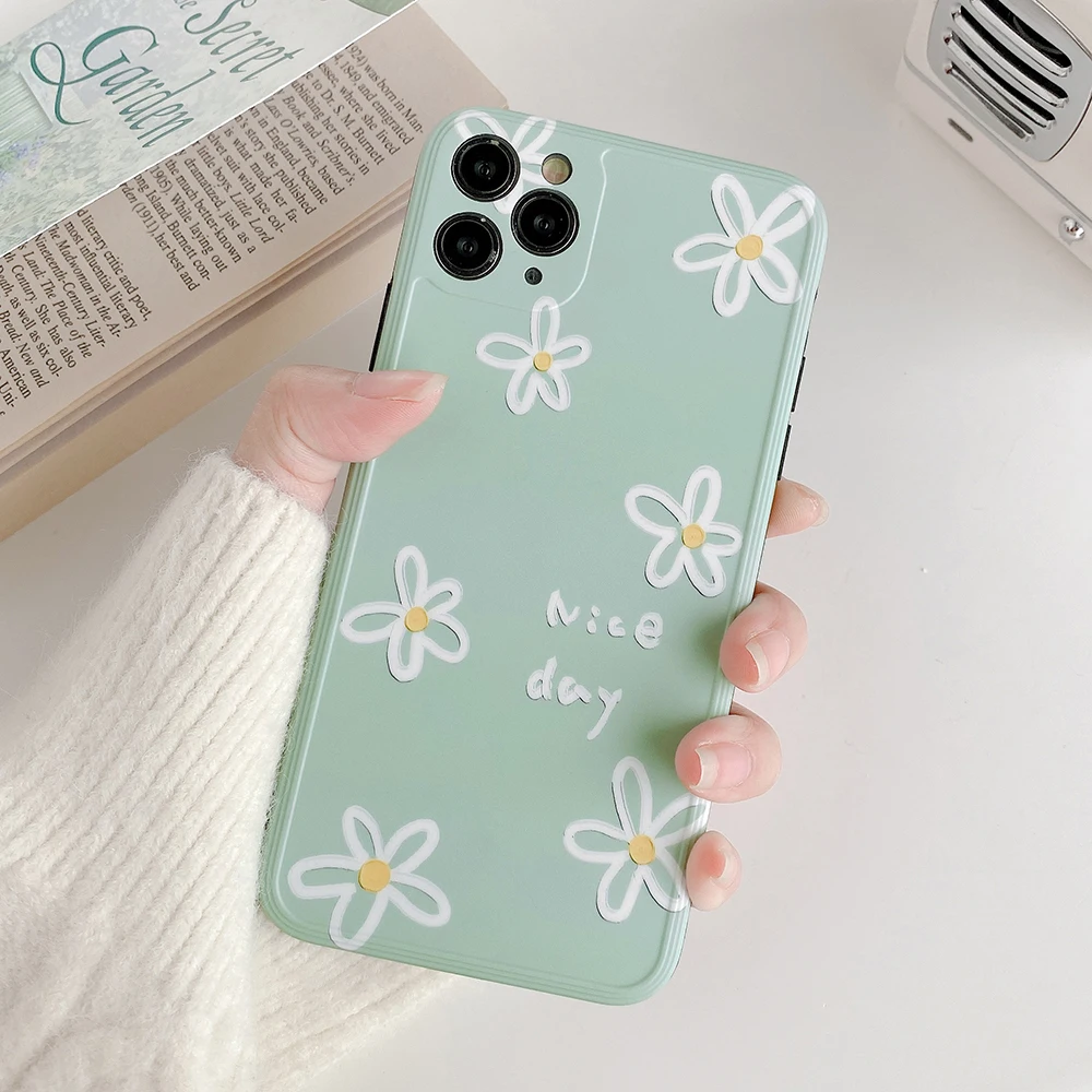 Чехол LOVECOM с милыми ромашками для iPhone 11 Pro Max XR XS 7 8 Plus X мягкая IMD фоторамка в полоску
