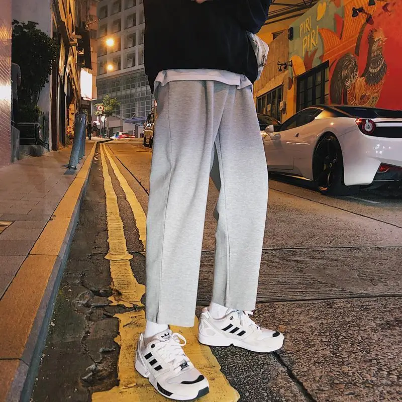 

Spring and Autumn Hong Kong Fashion Loose Sports Pants Straight Versatile Casual Pants Wide Leg Guard Pants Men's Pants