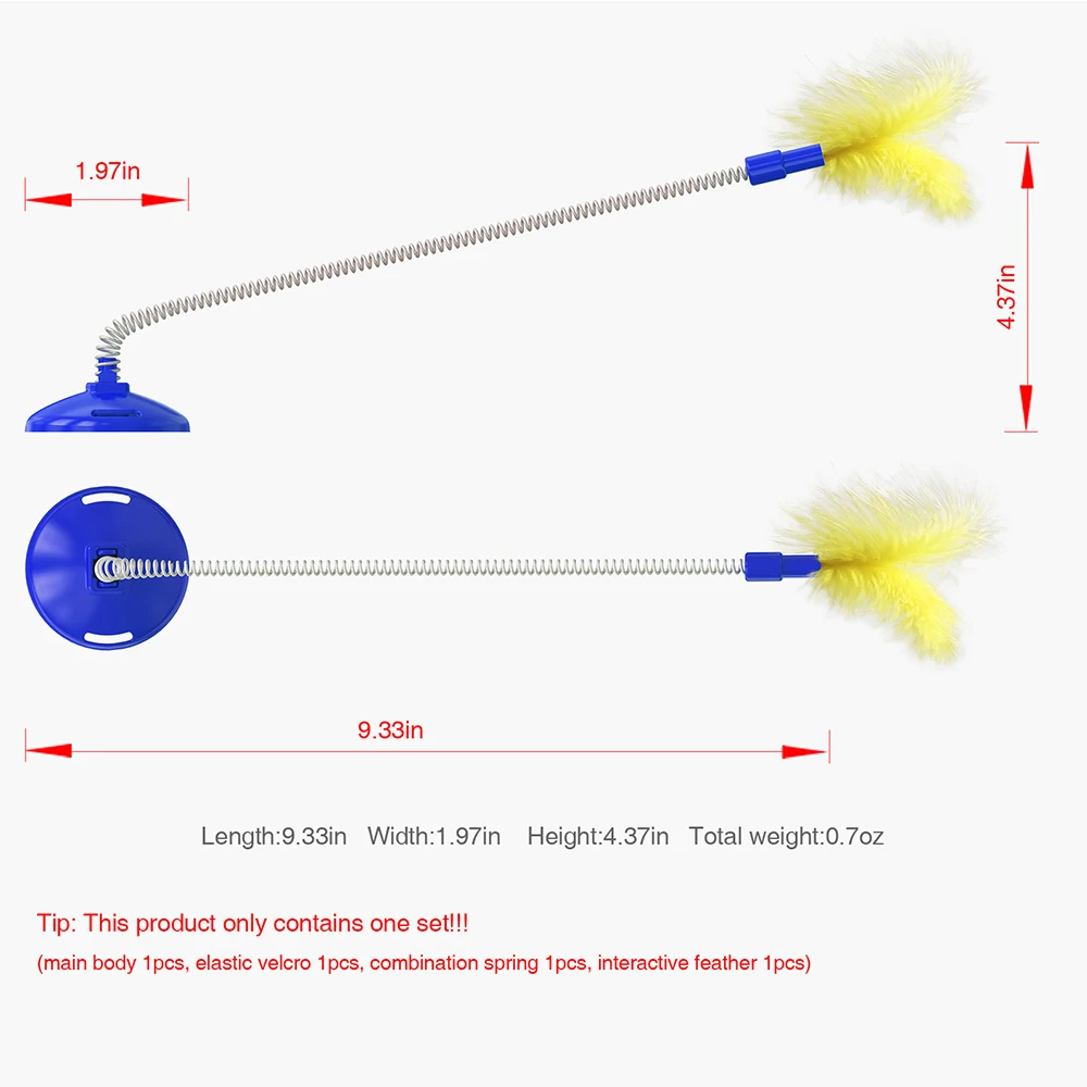

Cat Toys Self Playing Interacting Pet Toy Head-mounted Funny Cat Toys Training Cat Spring Funny Cat Stick Cat Supplies