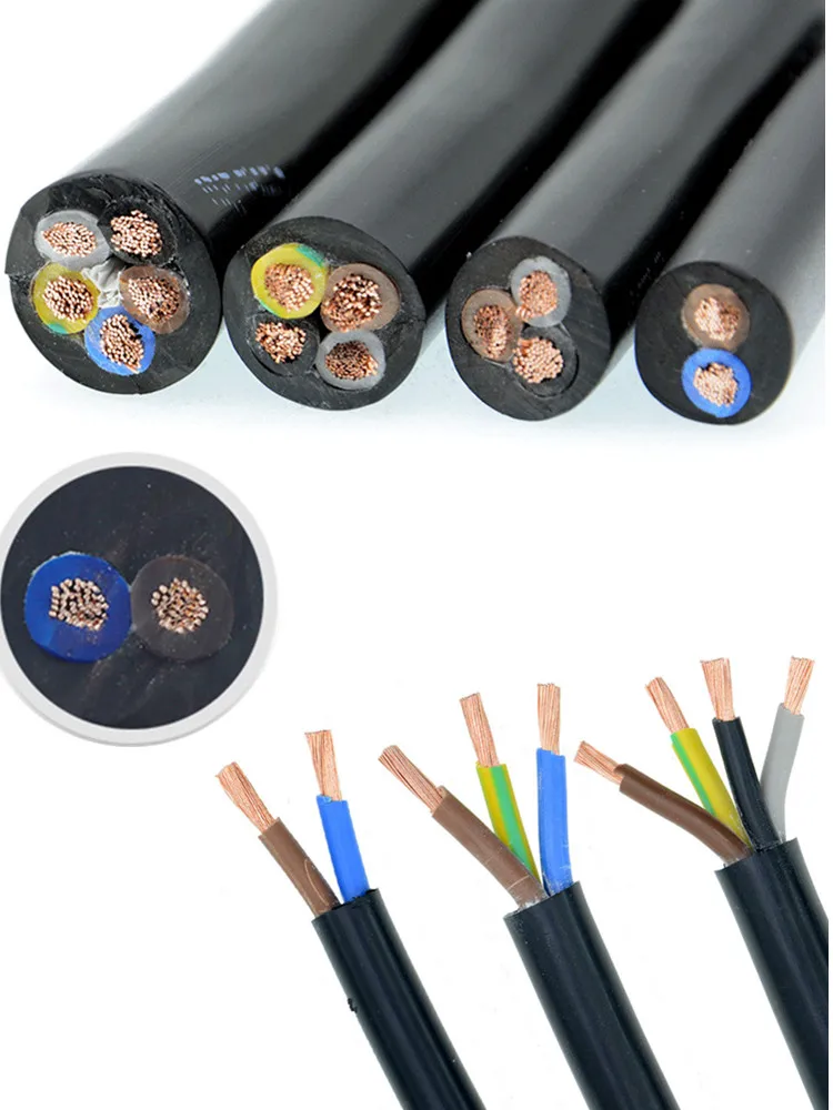 

5meter 2-5 Cores 18AWG 17AWG 15AWG 13AWG 11AWG 9AWG Copper cable Wire Conductor Electric PVC Cable Soft Sheathed Wire power wire