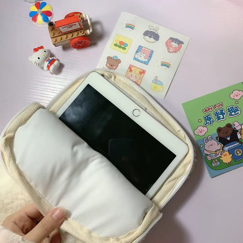 

Cartoon Pouch for IPad 11inch 12.9 Inch Ins Fashion Style IPad Sleeve Big Size Cute Animal Pattern Korea Style for IPad Bag Girl