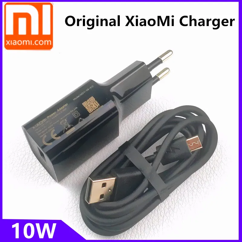 

Original 10W EU XIAOMI Mi Charger For Redmi Note 2 3 4 5 plus 6 pro 4X 6a 5a 4a S2 3S Micro Usb Wall Travel Power Adapter