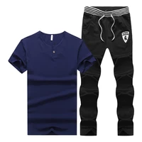 2021new mens summer leisure sets t shirtpants two pieces casual tracksuit male sportswear gym brand clothing sweat suit
