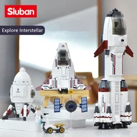 technical explore interstellar saturn landing cabin expedition rocket aerospace space orbiter space shuttle building blocks toys