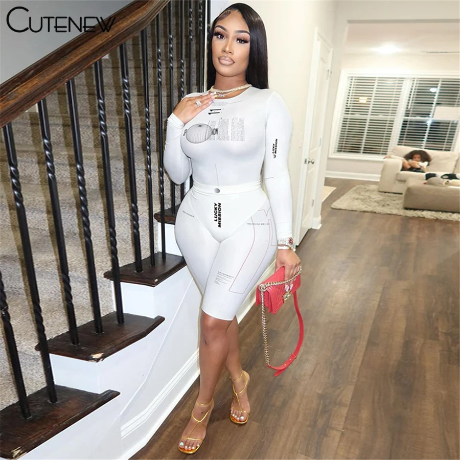 

Комбинезон женский на молнии, с буквенным принтом, с длинным рукавом