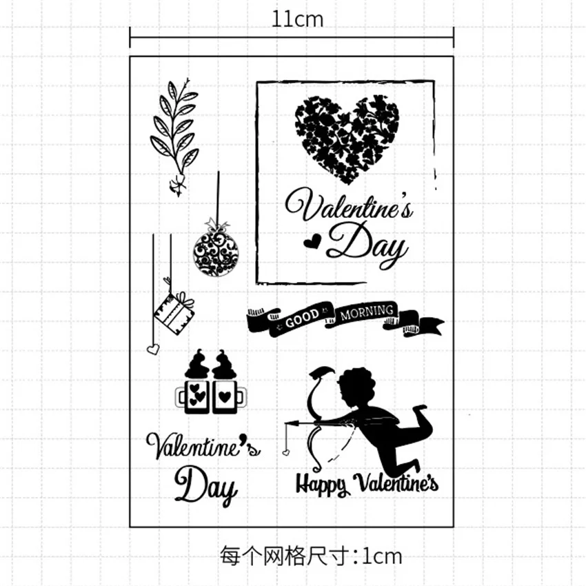 

DIY Cupid Arrow Clear Stamp Silicone Stamp Card Hand Account Stamps for DIY Scrapbooking Card