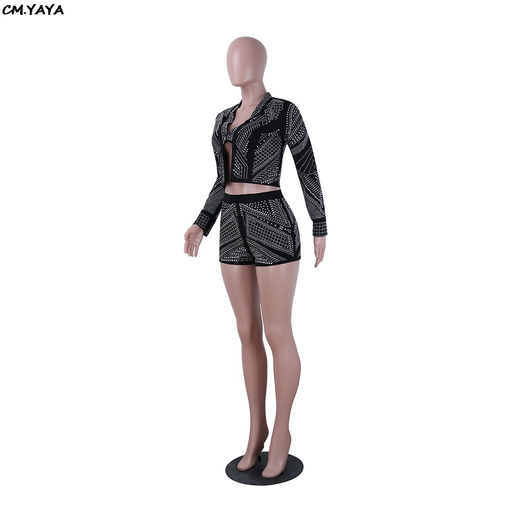 2019 женские с геометрическим дизайном Лидер продаж Стразы Длинные рукава блейзер