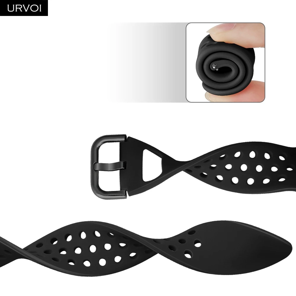 URVOI силиконовой лентой для Galaxy Watch Active/42/46 мм шестерни ремешок для спортивных часов для HUAWEI GT быстроразъемные контакты мягкий сменный 20/22 мм