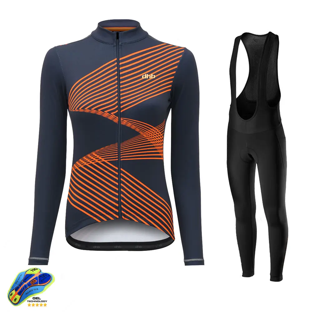 

DHB Cycling Jerseys 2020 Pro Team bike uniform Women's Cycling Clothing MTB Bib long Bike Jersey Set Ropa Ciclismo triathlon