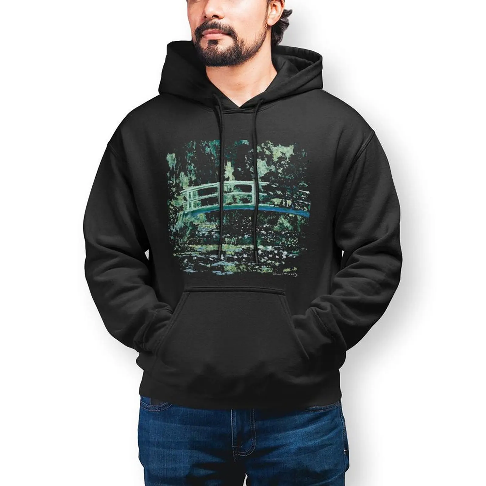 

Monet Hoodie Cotton Autumn Hoodies Stylish Long Length Outdoor Pullover Hoodie Oversized Mens