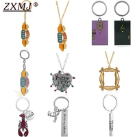 zxmj hot tv friends necklace pendant central perk rahmen lobster teapot love keychain keyring charm jewelry for fans gift new
