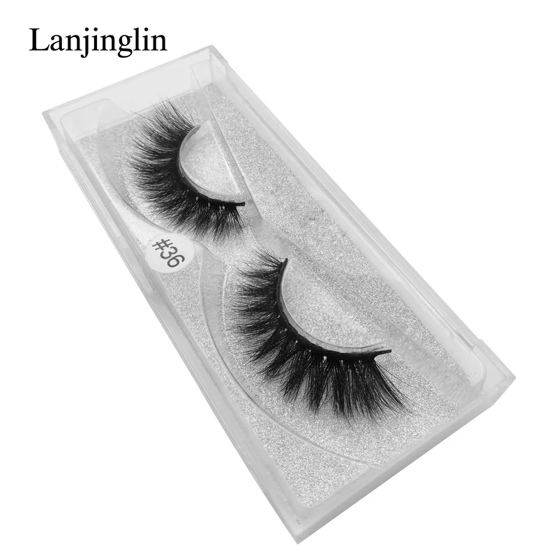 LANJINGLIN 1 пара накладных ресниц норковые ресницы 3d норковые волосы maquillaje поддельные ресницы ручной работы Макияж Наращивание ресниц cilios