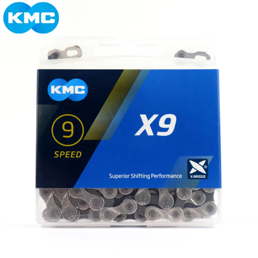 

NEW KMC X9 Chain 9 18 27 Speed Mountain Bike Bicycle Chain X9 MTB Road Bike 116L Chains With Original box and MissingLink