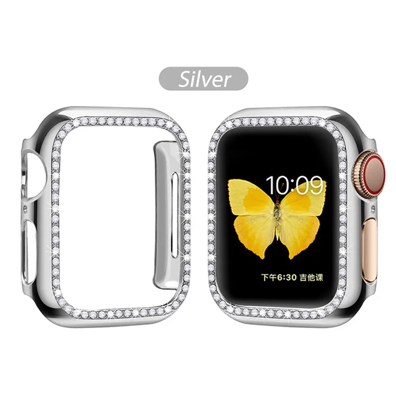 Diamond Bumper Protective Case for Apple Watch Cover Series 6 54321 SE 38MM 42MM For Iwatch 40mm 44mm Smart Bracelet Accessories