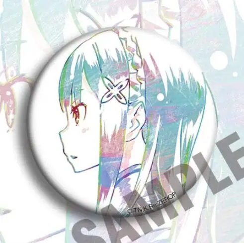 

7pcs/1lot Anime Life in a different world from zero Rem Ram Figure 5076 Badges Round Brooch Pin Gifts Kids Toy