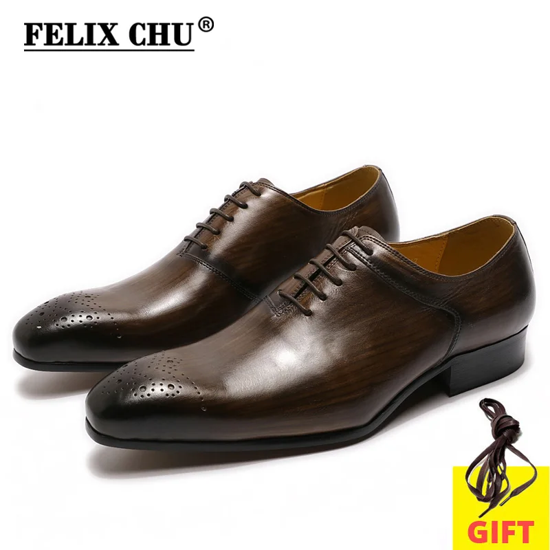 Туфли мужские из натуральной кожи роскошные оксфорды с острым носком на шнуровке