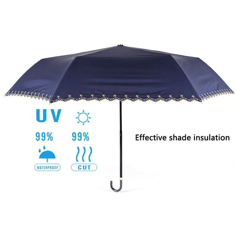 Aluminum Alloy Three Fold Hand Open Sun Protection UV Umbrella Ultra Light Mini Sunshade Non Automatic Folding Umbrellas @D | Дом и сад