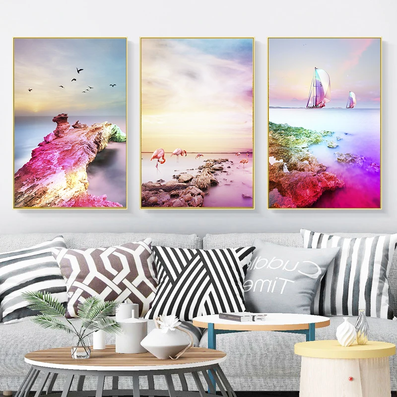 Плакаты с изображением пейзажа на холсте парусная лодка морем