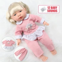 diy 40 5cm realistic newborn baby bebe reborn doll 16 inch long hair gift education soft silicone 12 sound pacifier girls toy