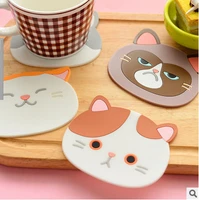 cat cute useful vinyl coaster cup drinks holder mat tableware placemat drinks coaster kitchen accessories home decor