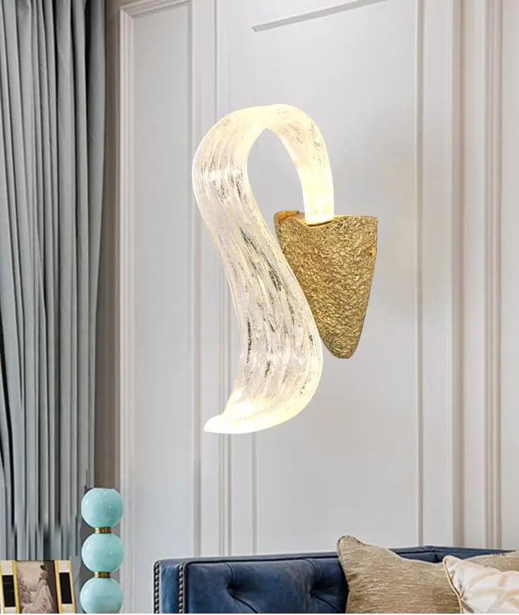 Post-modern light luxury all-copper wall lamp simple living room study bedroom villa designer sample marble | Лампы и освещение