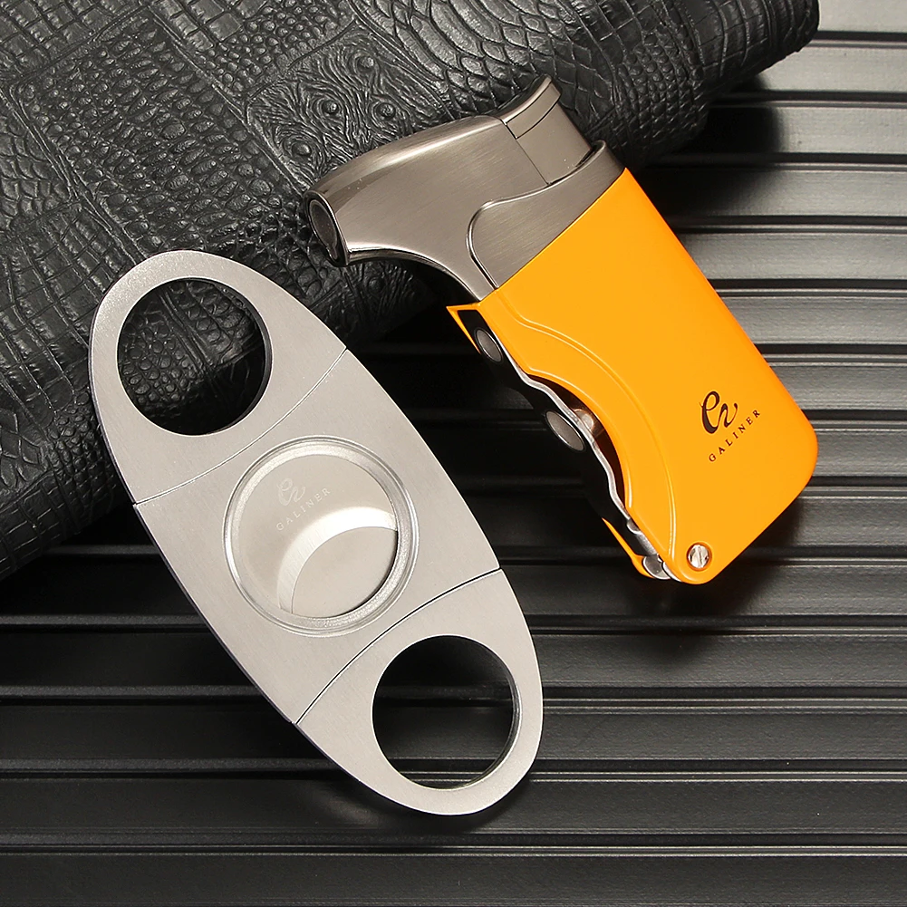 Turbo Butane Gas Cigar Lighter Cutter Kit Sharp Cigar Cutter