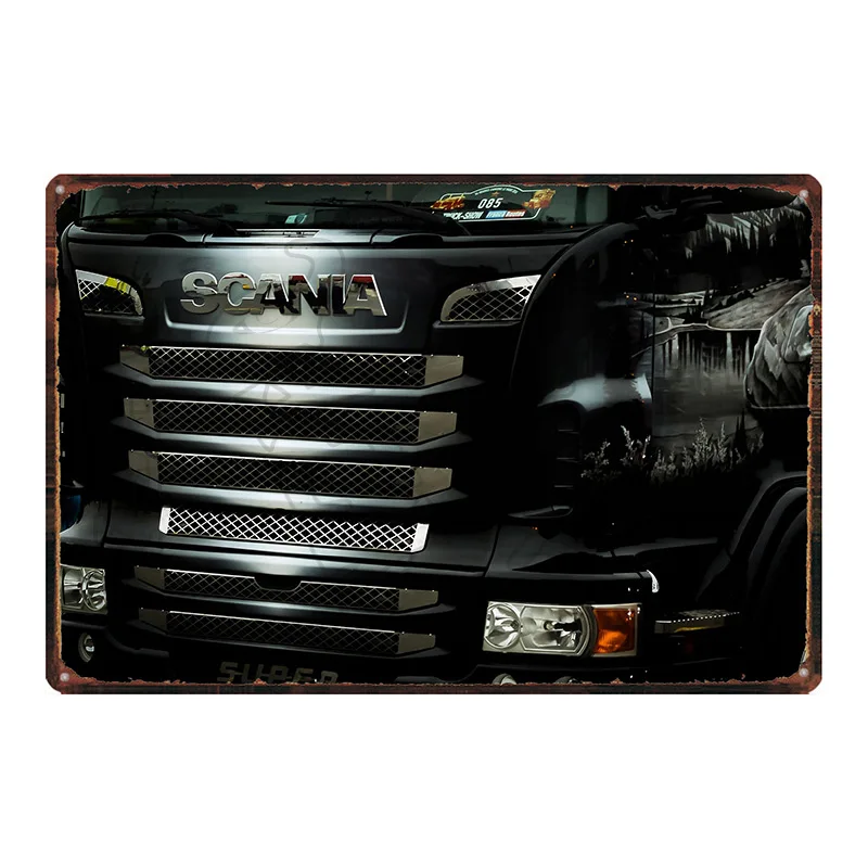 【YZFQ 】винтажные знаки металлический грузовик Scania гаражные постер на стену для