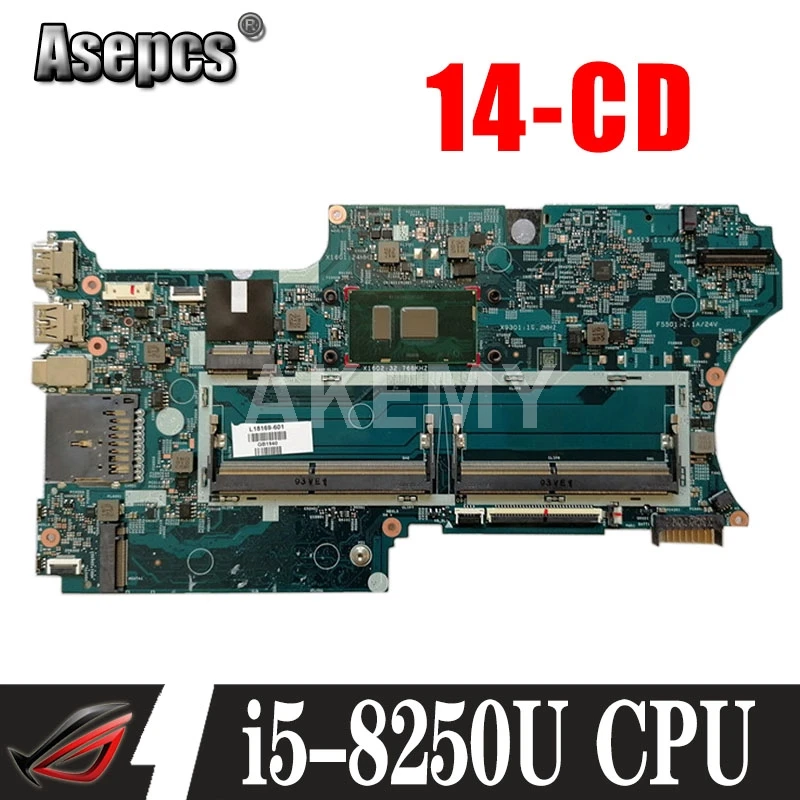 

Asepcs For HP Pavilion x360 14-CD0007CA 14-CD Laptop Motherboard SR3LA I5-8250U CPU L18163-601 17879-1B 448.0E808.001B