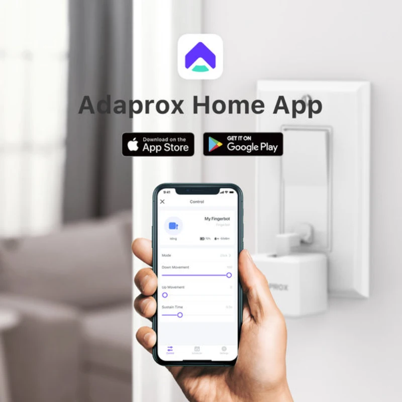 

Adaprox Fingerbot Bluetooth Smart Switch Smart Life/TUYA/ Adaprox APP Smart Mechanical Arms Work With Alexa Google Assistant