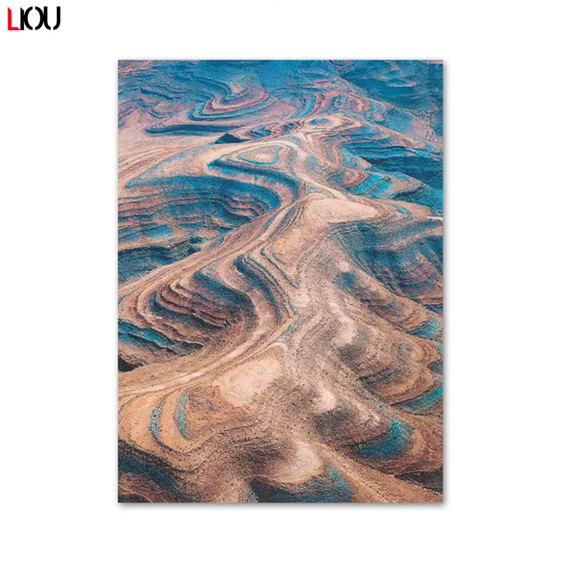 Картина на холсте для пустынной стены гор травы леса искусства Постер и принты в