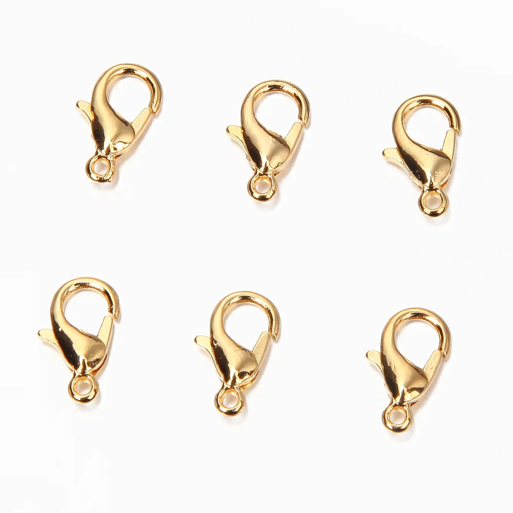 Застежки-карабины с покрытием из настоящего золота 18 карат для изготовления