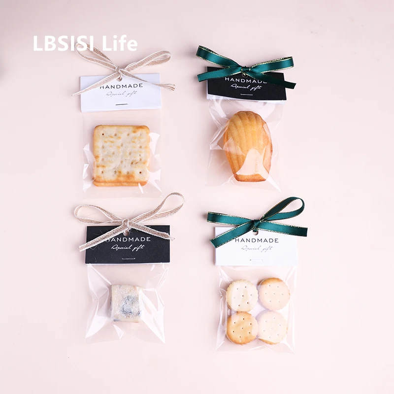 

LBSISI Life Transparent Flat Biscuit Packing Bags Snowflake Crisp Nougat Cake Decorating Small Dessert Bags For Event & Party